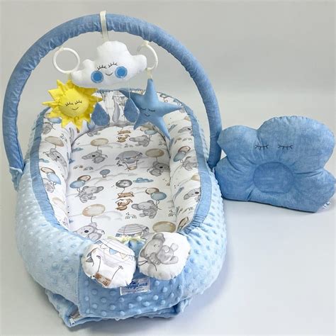 Кокон для новорожденных Happy Luna Babynest Plush Plastik bag Голубой ...