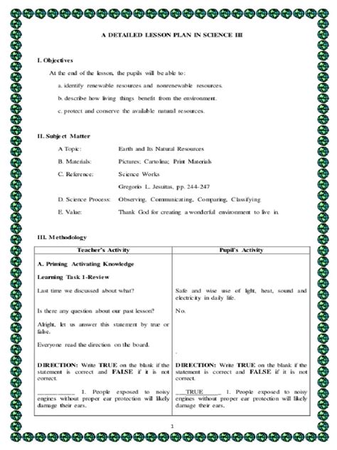 4as Detailed Lesson Plan In Science 3 By Janehbasto Pdf