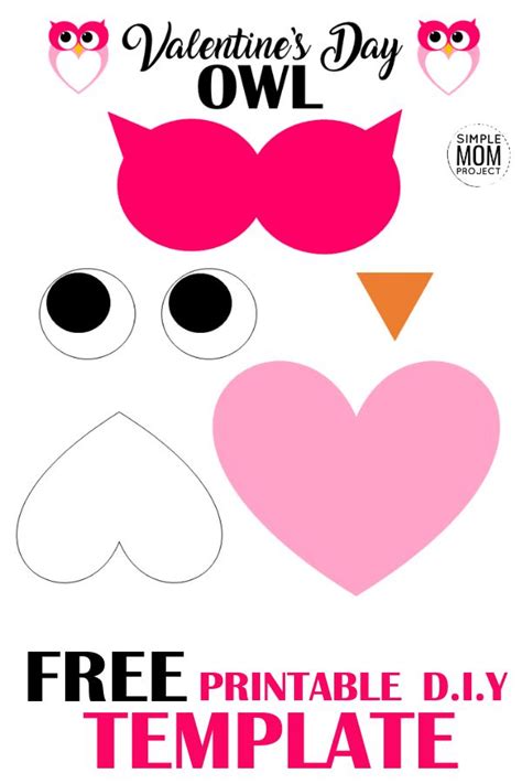 Free Printable Cut And Paste Heart Owl Craft Simple Mom Project Diy