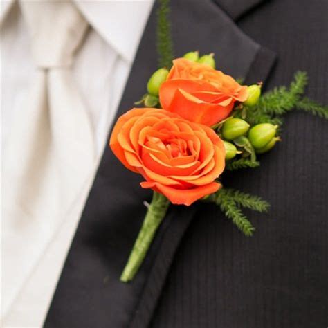 Orange Rose Boutonniere Orange Wedding Flowers Prom Flowers Bouquet