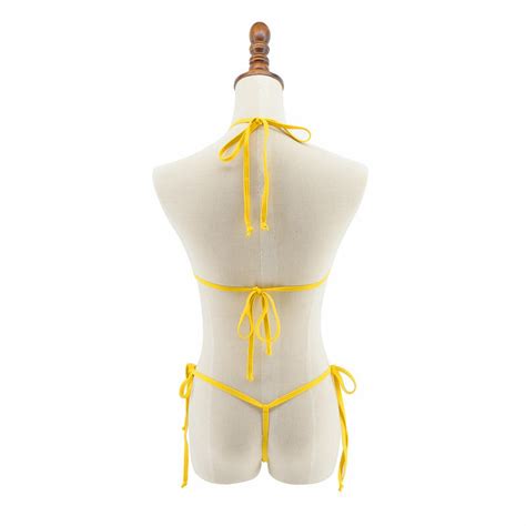 Bikini String Triangle Taille Basse Bas De Cravate Lat Rale Sexy Micro Pour La Plage