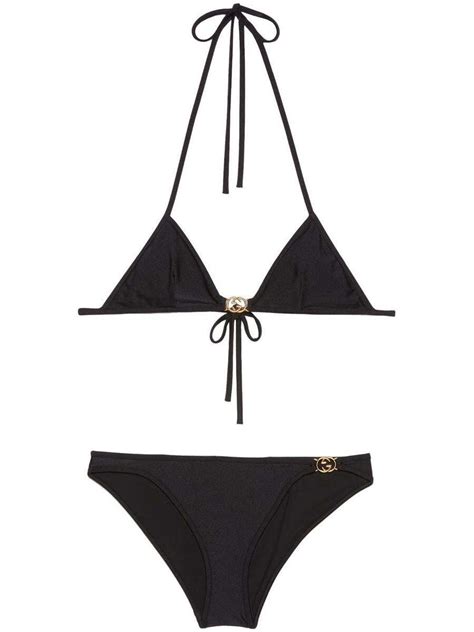 Buy Gucci Triangle Bikini Set Black At Off Editorialist