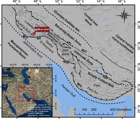 Simplified Structural Map Of The Zagros Mountain Range With Location Of