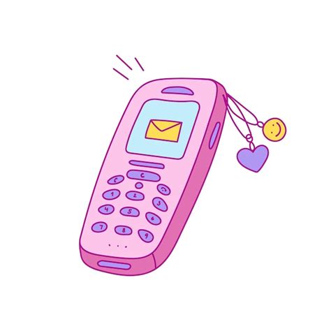 Premium Vector Y2k Old Mobile Cell Phone Trendy Vector Illustration Nostalgia For 90s 2000s