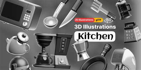 Kitchen Essentials 3d Illustrations Pack Figma