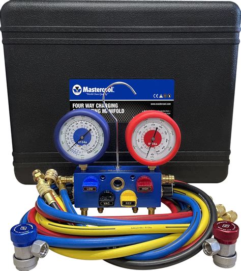 Mastercool R A Way Manifold Gauge Set Hoses