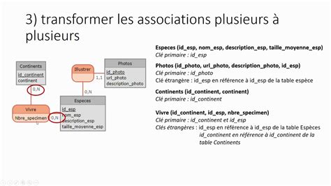 Transformer Un Sch Ma Conceptuel En Sch Ma Relationnel Youtube