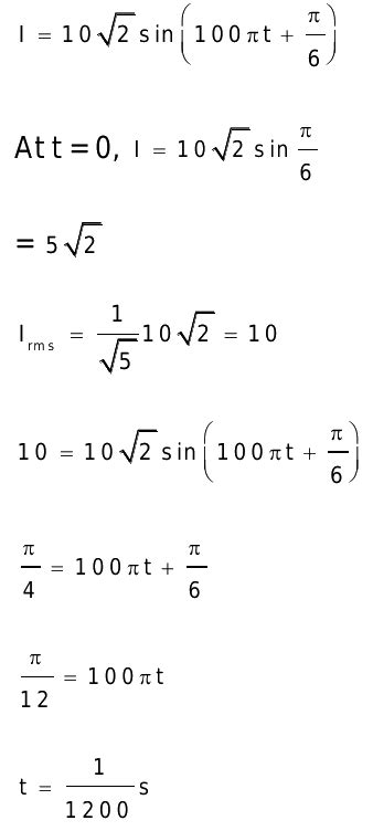 6 Find The Time Taken By Current To Reach The Root Mean Square Value