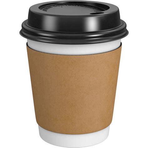 White 10 Oz Paper Hot Cup Lid Sleeve Combo Kit 50 Pack