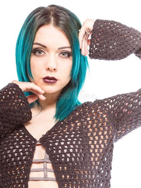 Hembra Joven Nerviosa En Bikini Imagen De Archivo Imagen De Suave Entintado