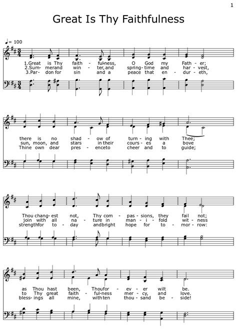 Great Is Thy Faithfulness Sheet Music For Choir Tenor