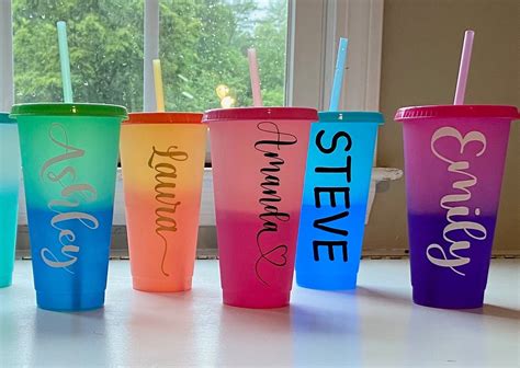 Personalized Color Changing Cold Cups Color Changing Cups Etsy