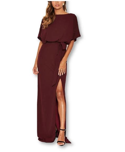 Ax Paris Womens High Neck Split Thigh Maxi Dress Macys