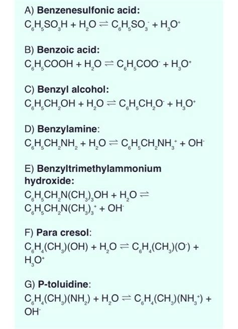 Solved A Benzenesulfonic Acid C6h5so3hh2o⇌c6h5so3−h3o