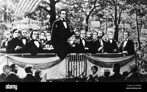 Abraham Lincoln speaking during one of the Lincoln-Douglass debates, 1858 Stock Photo - Alamy