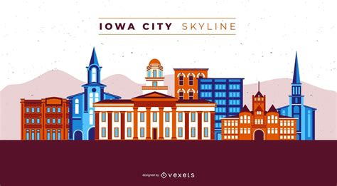 Iowa City Skyline Vector Download