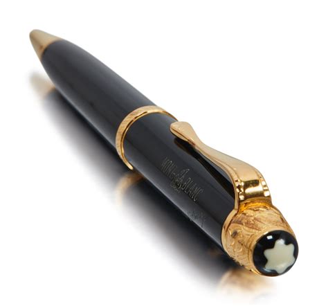 MONTBLANC A LIMITED EDITION GOLD PLATED AND RESIN BALLPOINT PEN