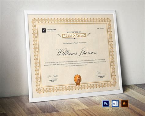 Certificate Template Certificate Design Word Illustrator - Etsy