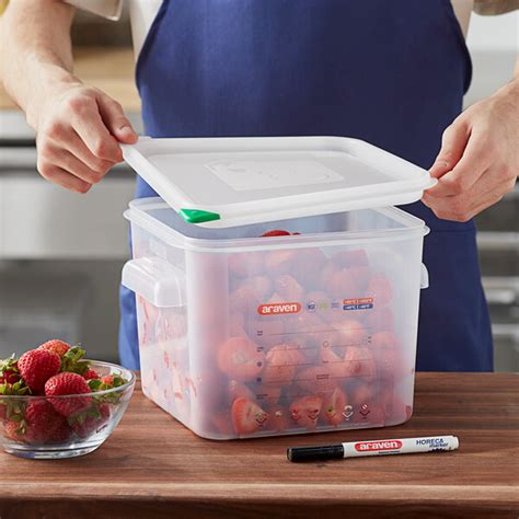 Araven 6 3 Qt Translucent Square Polypropylene Food Storage Container