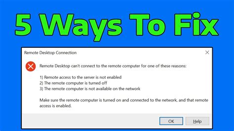 How To Fix All Remote Desktop Connection Not Working Issues In Windows