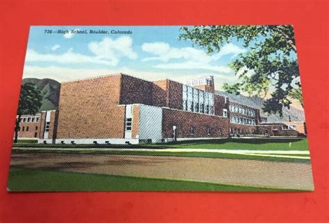 Af939 Vintage Linen Postcard High School Boulder Colorado Ebay