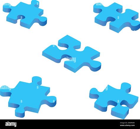 Blue Puzzle Pieces Stock Vector Image And Art Alamy