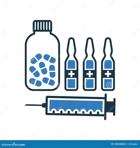 药物注射器药丸图标设计 向量例证 插画 包括有 听诊器 药物 向量 设计 诊所 拟人说 例证 190538684