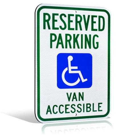 Signs Authority Reserved Parking Sign 18 X12 Aluminum Handicap Van