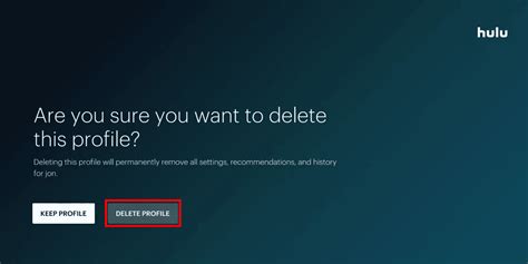 how to delete profiles on hulu