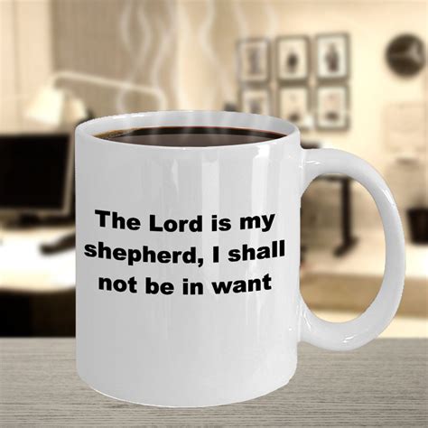 Bible Verse Coffee Mug The Lord Is My Shepherd Psalm 23 Etsy