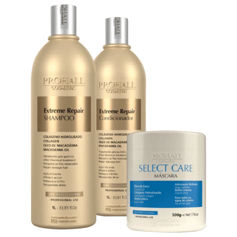 ProHall Cosmetic Kit Profissional Extreme Repair Sh E Cond De 1L