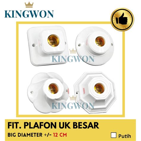 Jual FITTING LAMPU PLAFON SEGI FITING PLAFON PUTIH E27 DEXICON Shopee