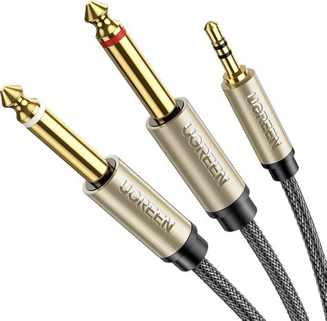 Ugreen 10618 Cáp Audio 35mm Ra Hai đầu 65mm Dài 3m Mạ Vàng 24k Cao