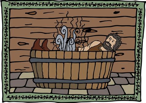 Premium Vector Illustration Of Medieval Bathing In A Stylized Frame