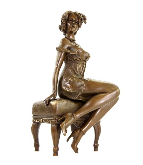 Art Deco Figurine Twenties Erotic Nude Signed Milo