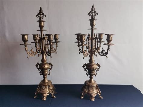 2 Hermosos Candelabros Barrocos Con 5 Puntos De Luz Catawiki