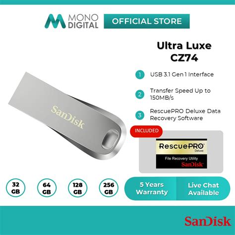 SanDisk Ultra Luxe CZ74 USB 3 1 Flash Drive 150MB S High Speed Pendrive