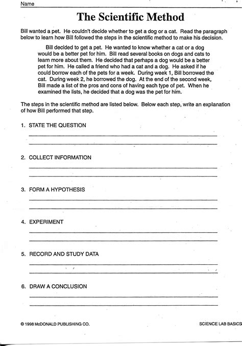 Th Grade Science Lesson Worksheets