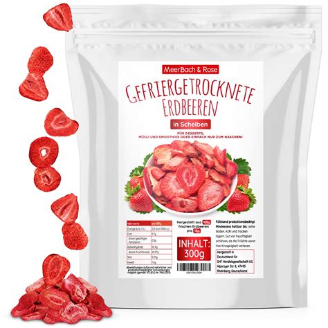 Erdbeeren gefriergetrocknet 300g gefriergetrocknete Früchte in