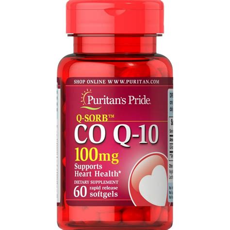 Puritan's Pride Q-SORB Co Q-10 Softgels, 100 Mg, 60 Ct - Walmart.com ...