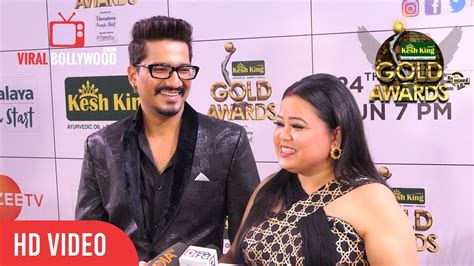 Bharti Singh With Husband Haarsh Limbachiyaa At Gold Awards 2018 Youtube