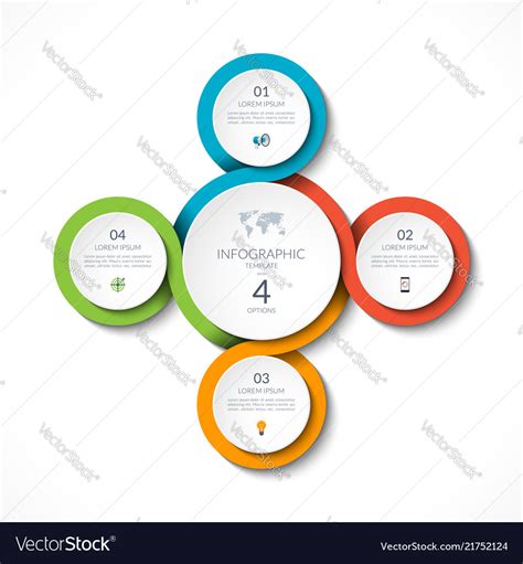 Infographic Circular Template With 4 Options Vector Image