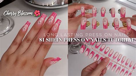 Shein Press On Nails Tutorial At Home Long Lasting Press On