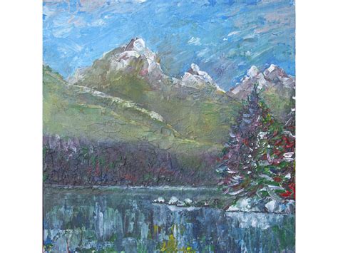 Wyoming Painting Original Oil Art Small Paintings Wyoming Mountain