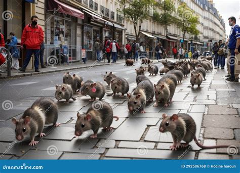 Close Up Of Rats In The Streets Of Paris Stock Illustration