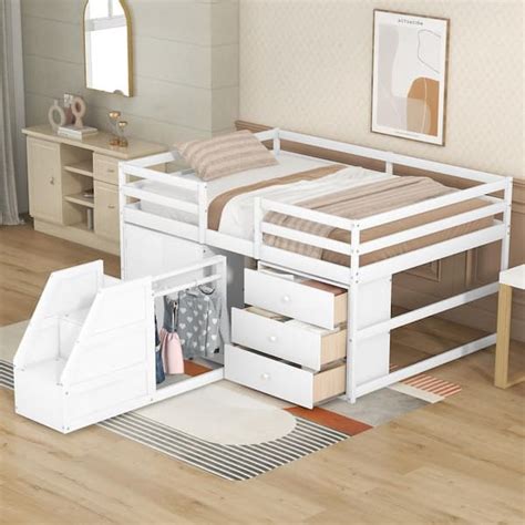 Low Loft Full Bed With Storage Top Sellers Aikicai Org