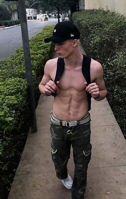 Shirtless Male Muscular Beefcake Muscle Abs Frat Jock Hot Guy Photo X F Picclick Uk