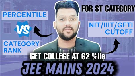 Percentile Vs ST Category Rank Vs College Jee Mains 2024 Safe Score