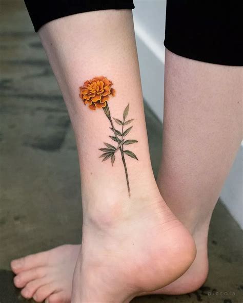 October Birth Flower Tattoos Marigold And Cosmos Howlifestyles