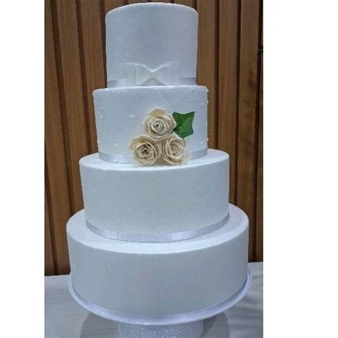 Bolo Fake Casamento Noivado Bodas Branco E Nude Shopee Brasil